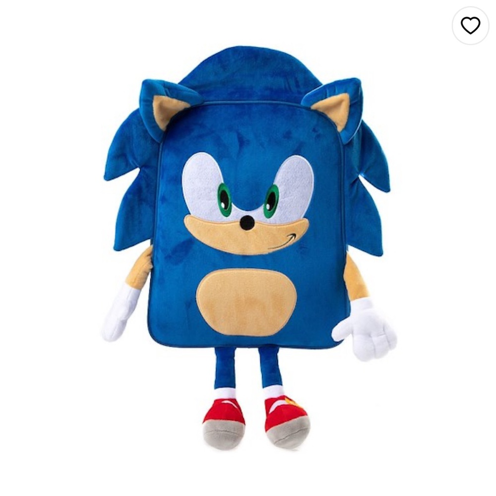 Blue Hedgehog Character Plush Backpack